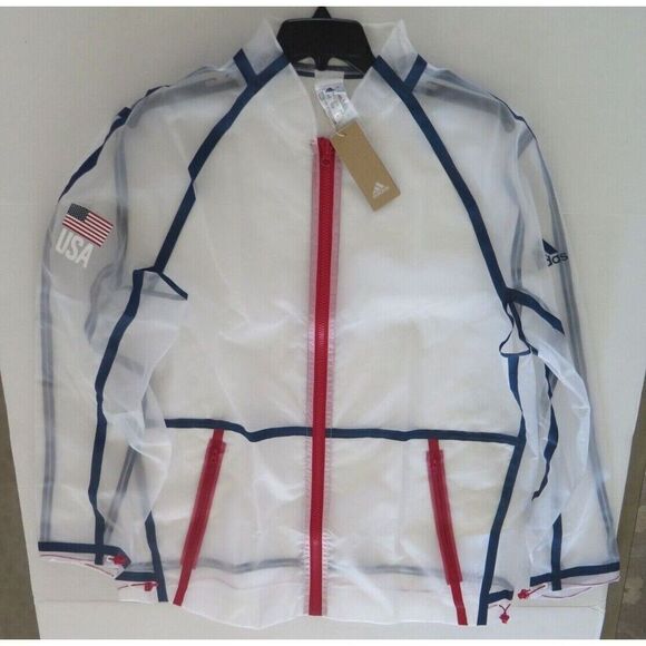 adidas GL5651 Men's Sz XL White US Olympic Sports VRCT USA Jacket $150 - Picture 7 of 7